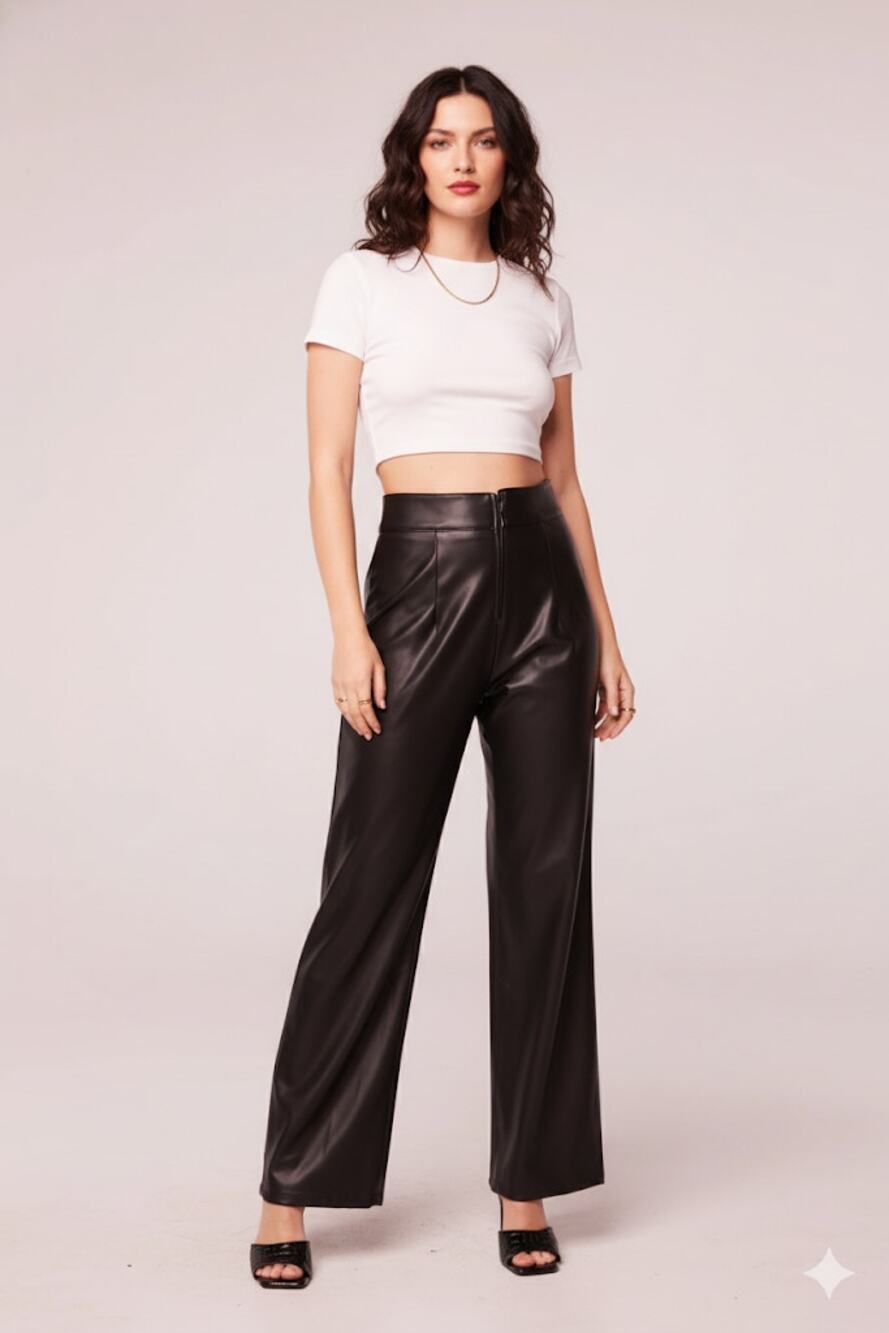 Band of the Free Rock Goddess Black Faux Leather Pants